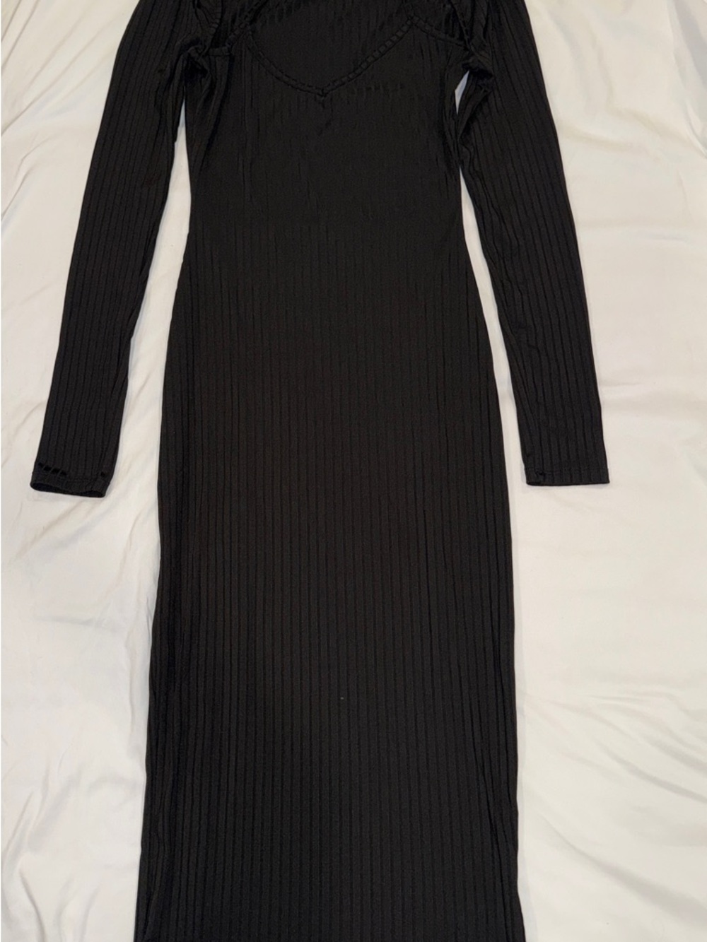 Louis Vuitton Black Long Sleeve Ribbed Maxi Dress